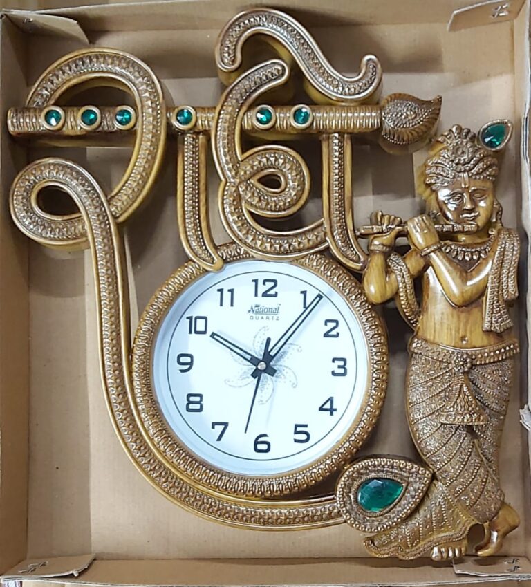 National Quartz Radhe Krishna Wall Clock with a Unique Design - Image 2