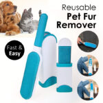 Reusable Pet Fur Remover With Self-Cleaning Base