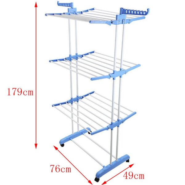 Stainless Steel 3 Layer Double Pole Foldable Clothes Dryer_2