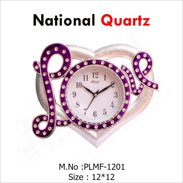 National Quartz Wall Clock Love Design Wall Hanging Clock Multicolor