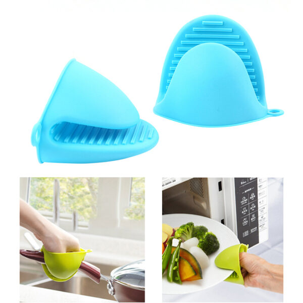 2 Silicone Oven Gloves Pot Holder Heat Resistant Grips Glove