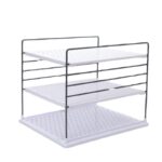 3-Step Folding Storage Rack Storage Box Wrap Holder for Plastic Box