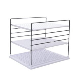 3-Step Folding Storage Rack Storage Box Wrap Holder for Plastic Box