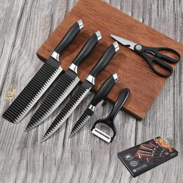 6 Knife Set Stainless Steel with Strong Non-Stick Coating Unique Design