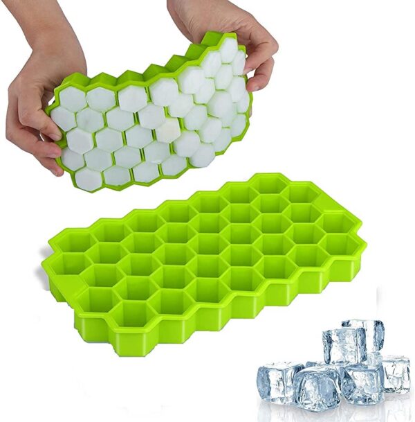 Honeycomb Ice Cube Tray with Silicon Ice Mold Trays