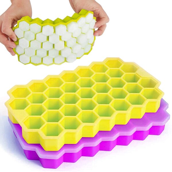 Honeycomb Ice Cube Tray with Silicon Ice Mold Trays