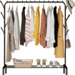 Iron Coat Rack Single Hanging Rod Clothes Hanger Single Rod Stand