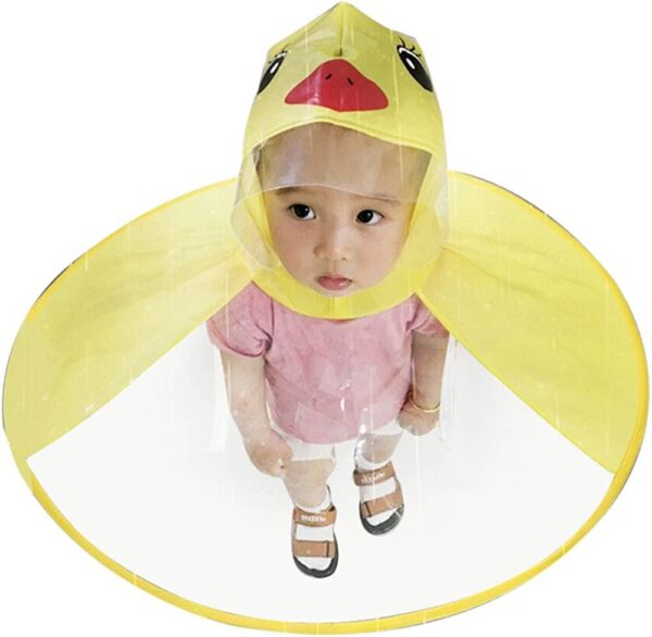 Lovely Duck UFO Raincoat Waterproof Hands-Free Umbrella For Kids