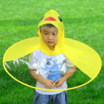 Lovely Duck UFO Raincoat Waterproof Hands-Free Umbrella For Kids