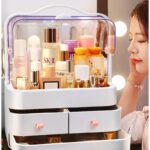 New Cosmetic Storage Box with Transparent Cover and Three Drawers