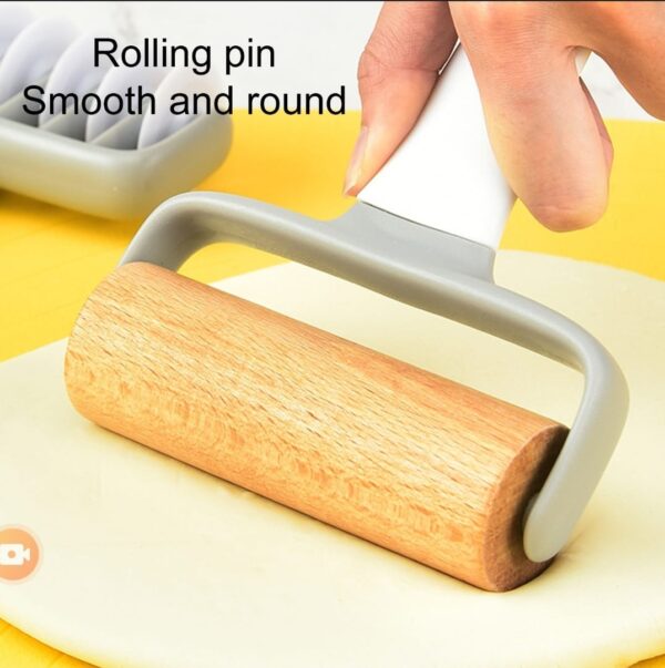 Rolling Pin Momo Maker Pastry Dough Hole Puncher Cookie Roller - Image 2