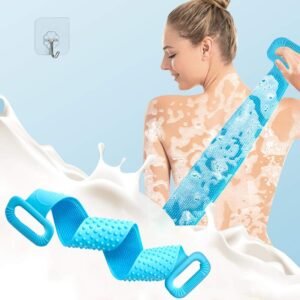 Silicone Shower Belt Double Sided Waterproof Scrubber Belt Massager