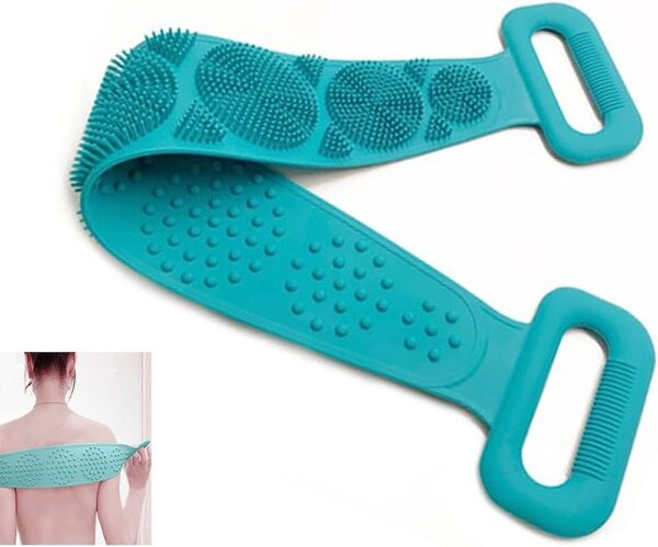 Silicone Shower Belt Double Sided Waterproof Scrubber Belt Massager