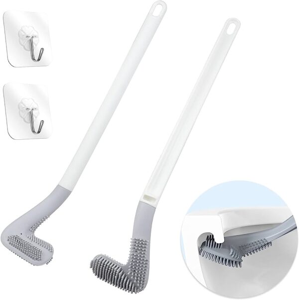 Silicone Toilet Brush Scrubber Deep Cleaner Hockey Design