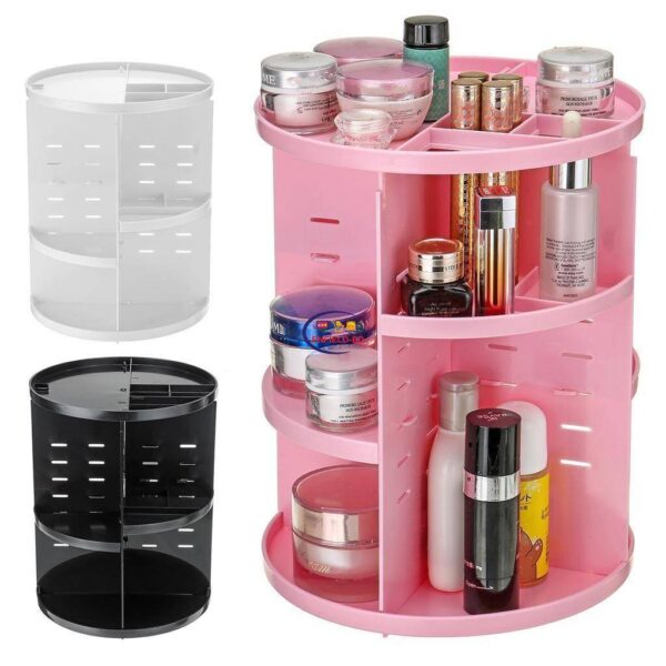 Spinning Cosmetic Box with 8 Layers 360° Rotating Makeup Organizer
