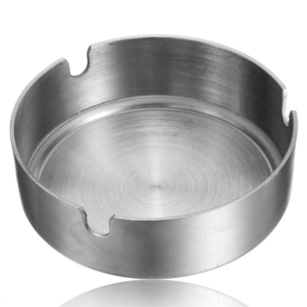 Stainless Steel Ashtray Straight Edge Round Ash Tray