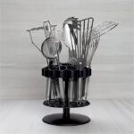 360° Lotus Utensils Holder Rotating Cutlery Stand Kitchen Organizer