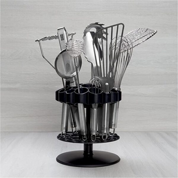 360° Lotus Utensils Holder Rotating Cutlery Stand Kitchen Organizer