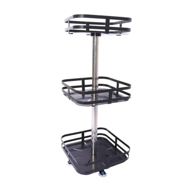 360° Rotating Decoration Metal Storage Rack with Three-Layer Container