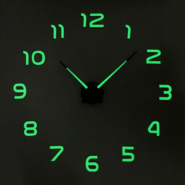 DIY Neon Wall Clock with Radium Glows at Night 40cm