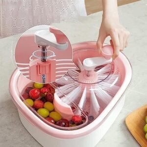 Fruit Cleaning Device Large Fruits Washing Spinner with Bowl Lid