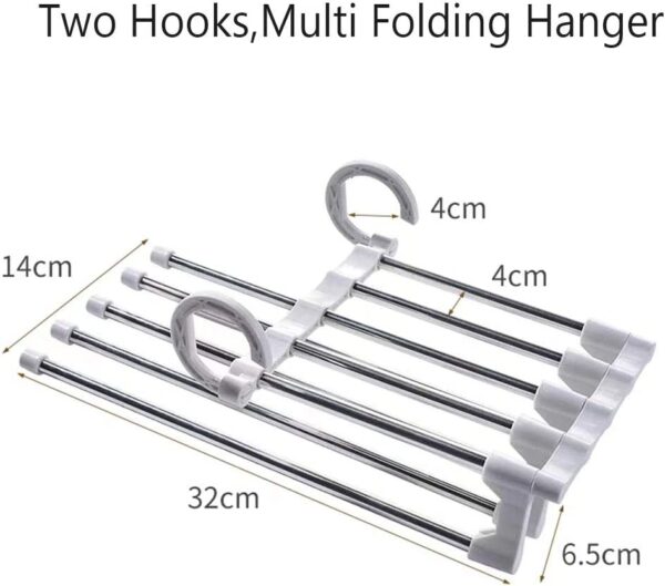 Multi Pants Hanger Foldable Space Saving Magic Pant Hanger