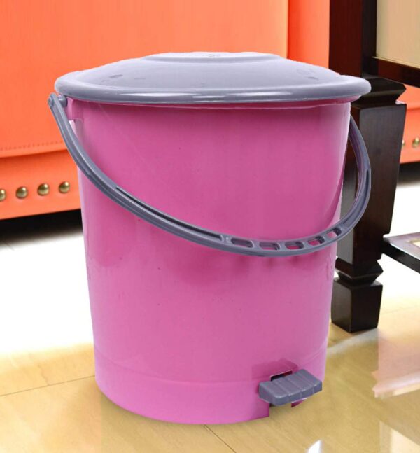 Plastic Dustbin Garbage Bin with Handle, 15 Liters Multicolor