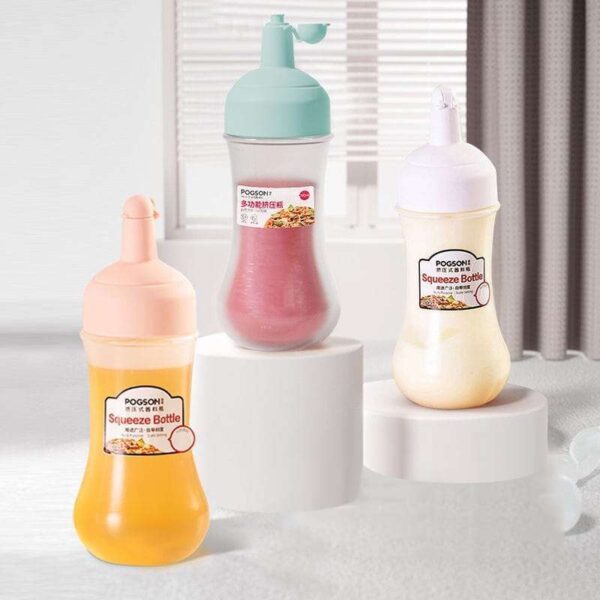 Plastic Squeeze Bottles with Tip Cap for Sauce Ketchup