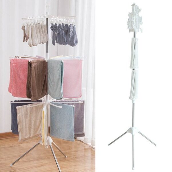 Space Saving Triple Tire Laundry Dryer Clothes Drying Rack Laundry