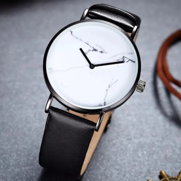 Marble Alloy Wristwatch for Men/Women Ladies Hour Steel Mesh Clock