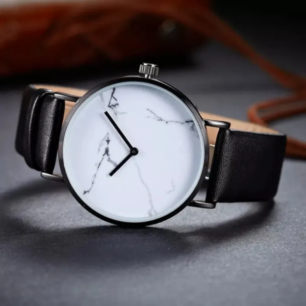 Marble Alloy Wristwatch for Men/Women Ladies Hour Steel Mesh Clock