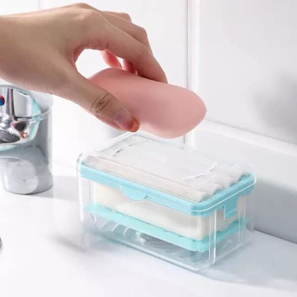 Multifunctional Soap Box with Rubber Roller Travel Soap Holder
