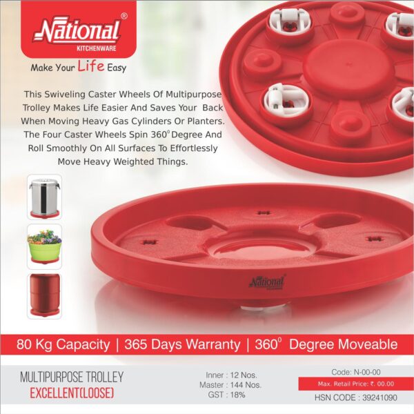 National Excellent Gas Trolley Cylinder Stand for LPG with Red Color