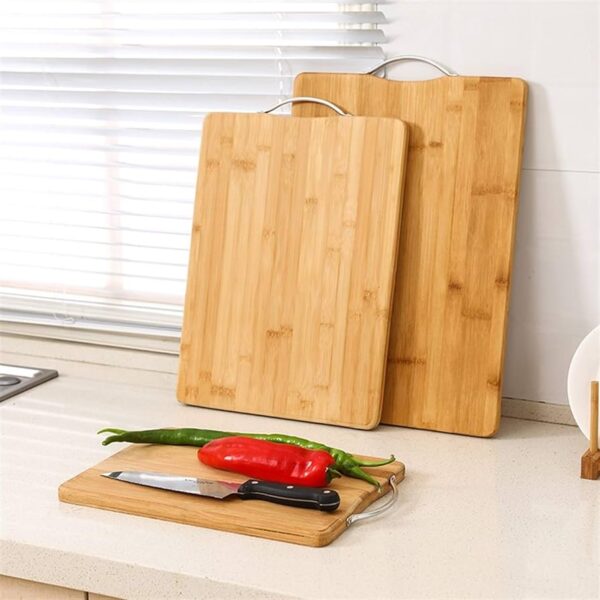Bamboo Chopping Board Premium With Stainless Steel Handle