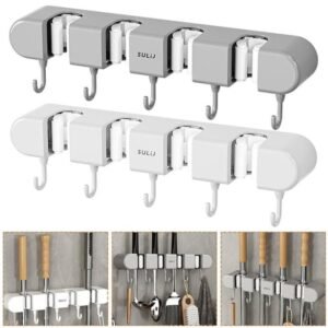 Mop Broom Holder Wall Mount Organizer for Home Organization