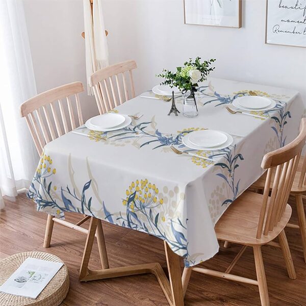 Dinning Tablecloth with Flower Design Rectangle Table Cover