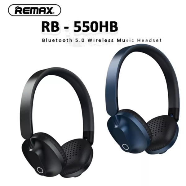 REMAX RB – 550HB Bluetooth 5.0 Wireless Headset with sleek design and comfortable ear cushions