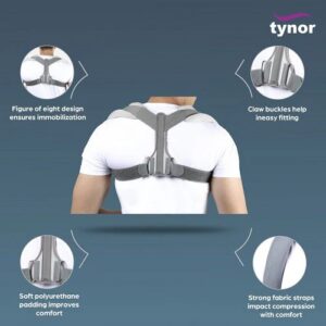 "Adjustable clavicle brace with Velcro for posture support and injury recovery. Comfortable, breathable, and easy to wear for daily use."