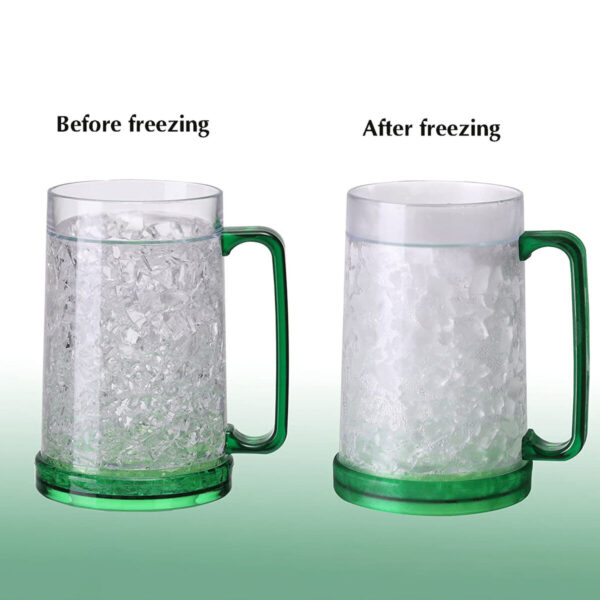 Frosty Freezer Ice Beer Mug Double Wall Gel Frosty Beer Drinking Glasses Cool Wine Cup - Image 2