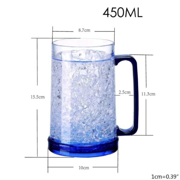 Frosty Freezer Ice Beer Mug Double Wall Gel Frosty Beer Drinking Glasses Cool Wine Cup - Image 4