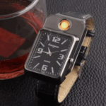 Huayue Quartz Watch with built-in USB rechargeable electric lighter