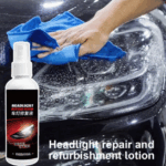 Headlight cleaner and repair fluid/spray for car/bike with UV-light protection