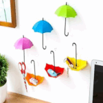 Multicolor Umbrella-shaped wall hooks and key holders