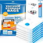 Premium Vacuum Storage Bags, 80% Volume Reduction, Space Saver Compression Bags