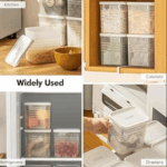 Fridge Storage Boxes (Pack of 6) | Stackable Kitchen & Refrigerator Organizer Containers with Airtight Lids for Fruits, Vegetables, Meat