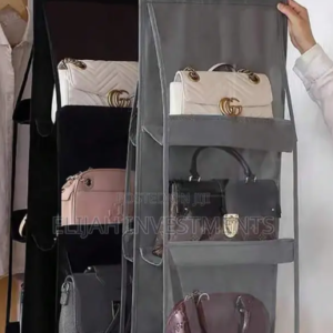 6-Pocket Clear Hanging Handbag Organizer for Closet - Space Saver & Dust Protection