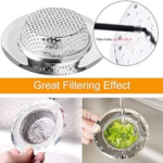 Durable Stainless Steel Kitchen Sink Drain Strainer Filter Stopper 90mm & 115mm Set