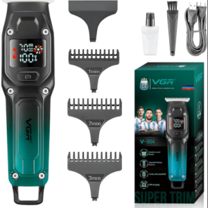 VGR V-964 Cordless Hair Trimmer for Men | Turbo Motor, LED Display, USB Rechargeable
