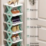 6-Layer X-Shaped Shoe Rack – Stackable, Space-Saving Plastic Shoe Organizer