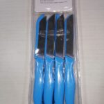12-Piece Stainless Steel Kitchen Knife Set with Durable Blue Handles Sharp Fruit Paring Knives